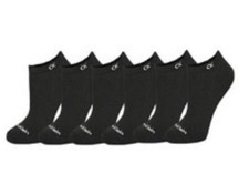 CALVIN KLEIN Womens 6 Pk Cushion No Show SOCKS black New