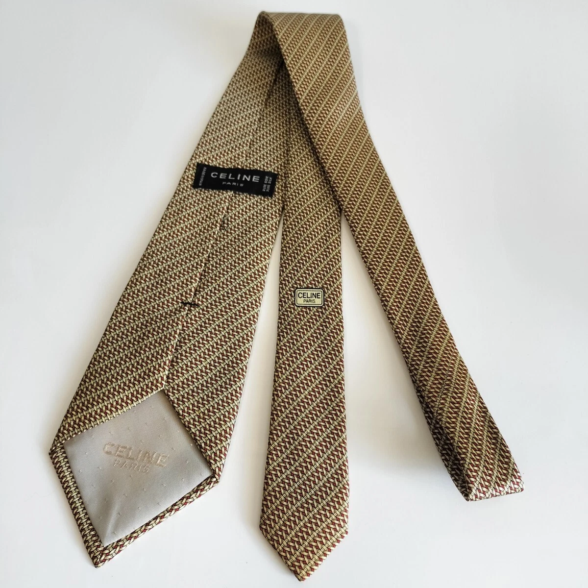 CELINE cravatta uomo seta originale usata cravatta abito classico lusso multicolore A85