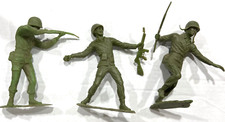 Louis Marx Plastic Toy Soldiers 3 - Americans - Vintage 1963 - 5.5"