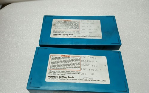 LOT OF 10 PCS. INGERSOLL CDE434R07 GRADE 111 S Cutting Inserts - Picture 2 of 8