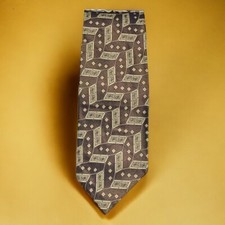 VTG HICKEY FREEMAN Italian Silk Tie Necktie HAND MADE IN USA Woven Browns