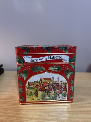 Vintage Lambertz German Wind Up Musical Cookie Tin