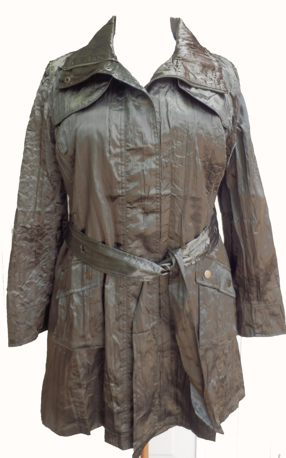 Queenspark Olive Green Belted Jacket 
