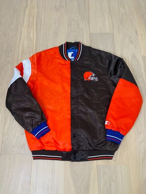 CLEVELAND BROWNS Starter Throwback Snap Varsit Jacket XLARGE