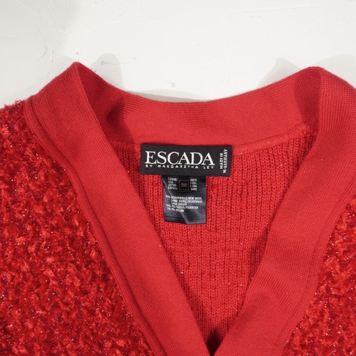 ESCADA Vintage Damen Strickjacke Gr. 38 rot Cardigan Margaretha Ley West Germany - Bild 6 von 19