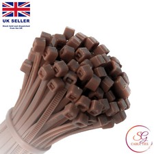 Brown Cable Ties, Small, Medium, Large Nylon Plastic Zip Tie Wraps