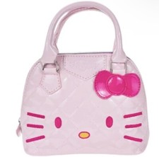 Hello Kitty Quilted Faux Leather Shell Tote Mini Bag Handbag 