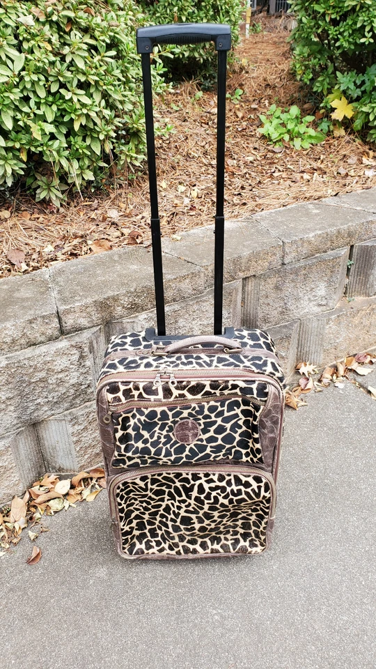 Mala de transporte Terrida couro vermelho italiano cabelo de bezerro estampa animal rolante - Imagem 2 de 4