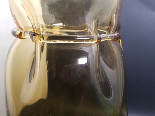 Vtg Blenko Emporium Hand Tie Glass Tall Vase Wheat 1978-79 Sticker 13.5" x 7" - Picture 11 of 12