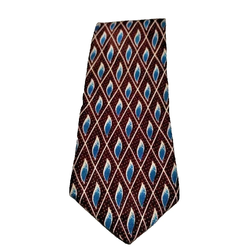 Corbata Traje Parche Guy Laroche Diffusion Hombres Geométrico Seda Marrón/Azul Foto 3 de 4