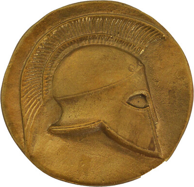 Spartanhelm Bronze Schreibtisch Presse Papier - Briefbeschwerer - Spartaner Kriegerschild