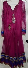 Anarkali Kurti Magenta Long Gown Kurta Dress Wedding Wear Women's Suit Ethnic