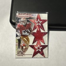 2016 ROOKIES AND STARS FOOTBA CARLOS HYDE PATCH CARD /150