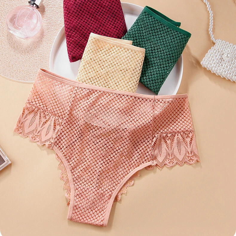 3PCS/LOT Womens Sexy See Through Panties Underwear Lace Sheer Lingeries Briefs - Image 4 of 4