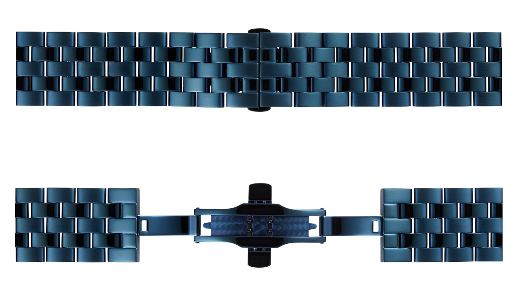 Bracelet montre Detomaso 20 mm acier bleu inoxydable premium
