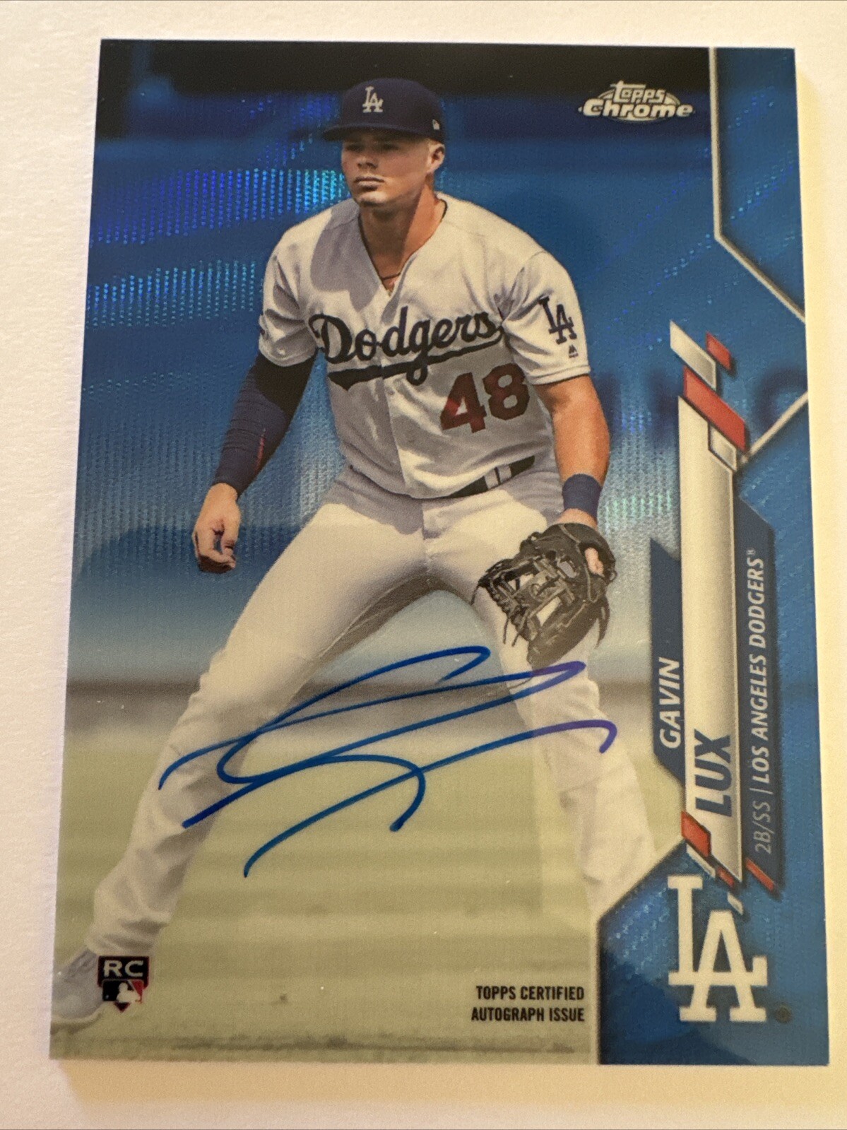 2020 Topps Chrome GAVIN LUX Rookie Auto Blue Wave /150 #RA-GL RC