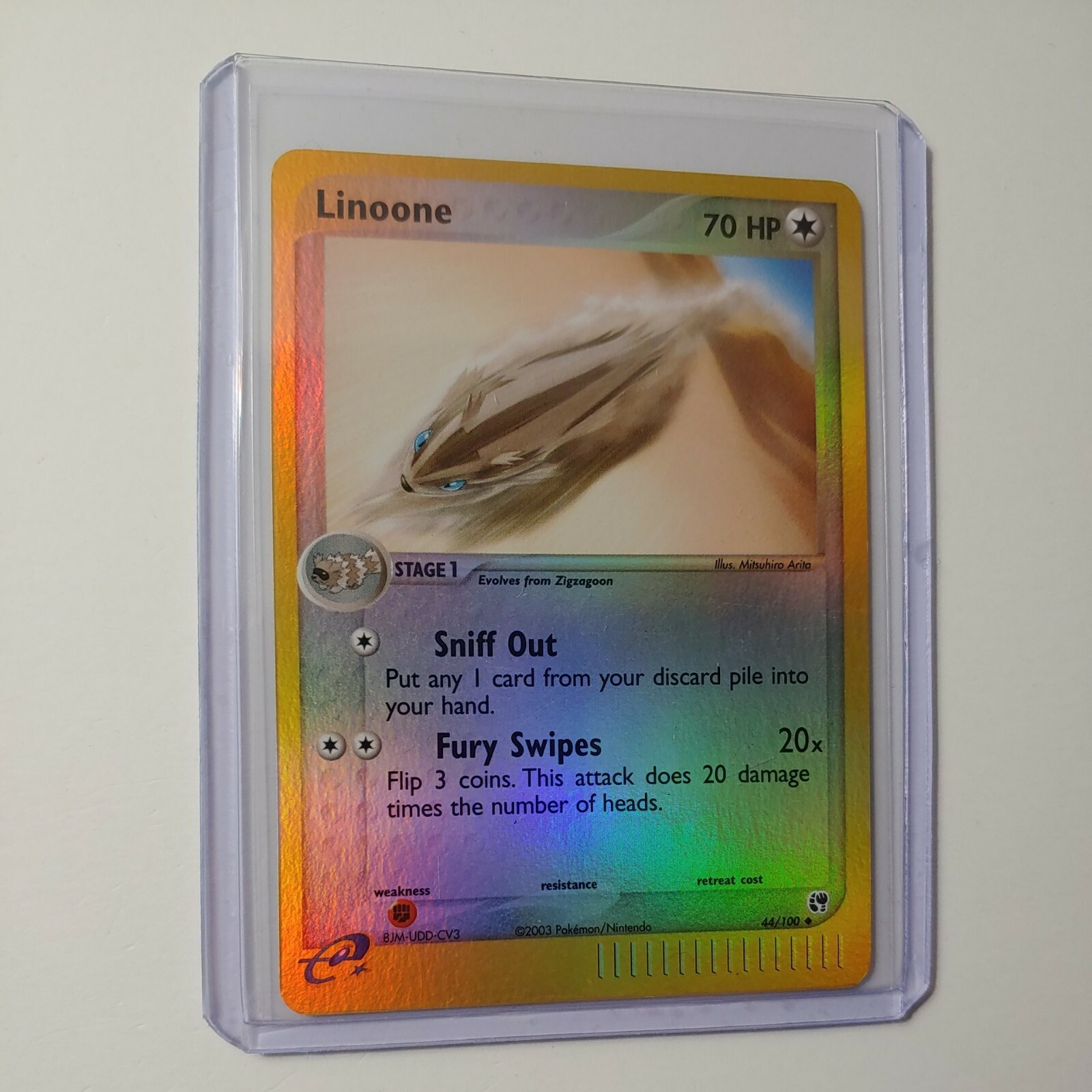 Pokémon TCG Linoone 44/100 EX Sandstorm Reverse Holo 2003 Uncommon cards Card NM