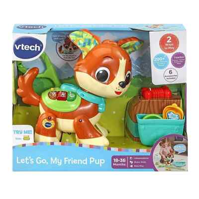 Vtech Let's Go, My Friend Pup interaktives pädagogisches Haustier Baby Spielzeug mit Geräuschen