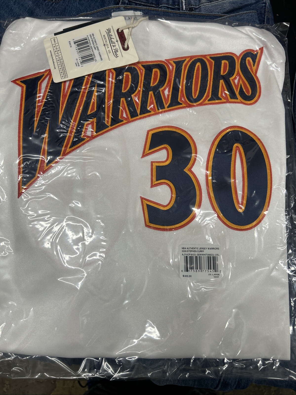 NBA Authentic Warriors 2009 Stephen Curry Jersey 2xl