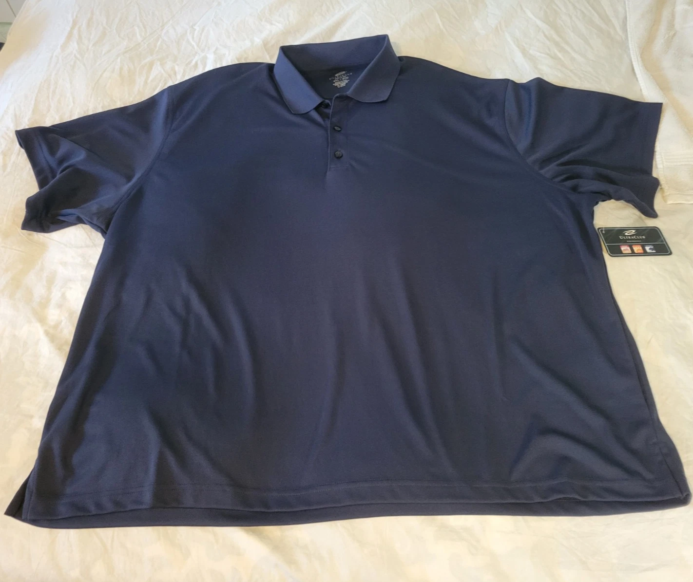 NEW UltraClub Mens Cool & Dry Mesh Pique Polo Shirt 8210 Sz 4XL Navy Blue Golf