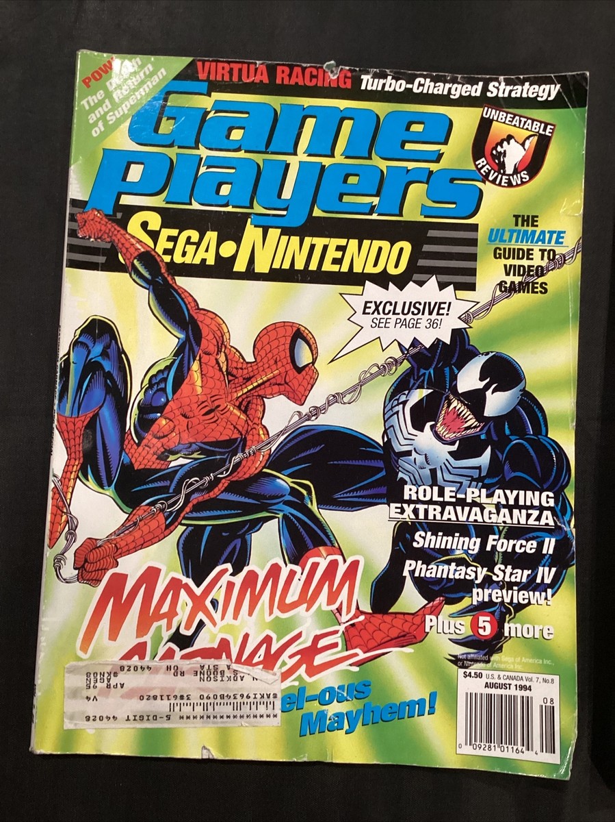1994 Game Players Magazine Sega Nintendo Spiderman Venom Maximum