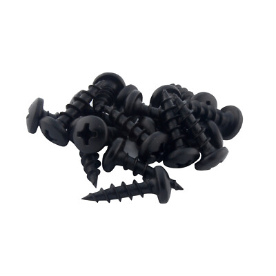 100 Pack #8 x 5/8'' Coarse Deep Thread Pan Head Screws Black Phosphate Wood MDF