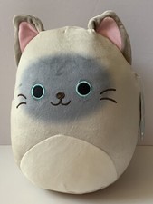 Squishmallows10" Felton the Grey Tan Siamese Cat Stuffed Plush Toy