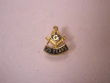 Masonic Rhinestone 25 Year Member Vintage Tie Tack Lapel Pin q105