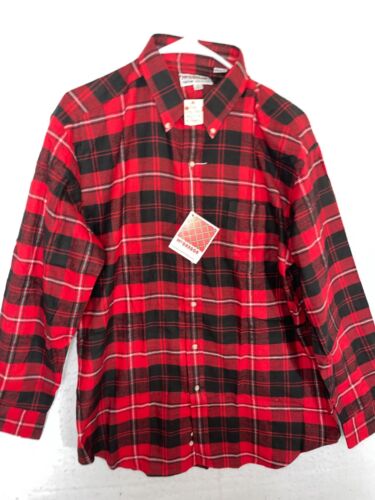 Camicia vintage flanella uomo L McGregor Lumberjack rosso nero tartan 100% cotone