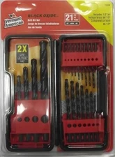 Vermont American 12220 21 Piece Black Oxide Drill Bit Set Drill Bit Case