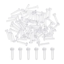 50Pcs Clear Acrylic Screws, M2x10mm PC Plastic Phillips Round Head Bolts