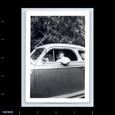 Old Vintage Photo MAN DRIVING CLASSIC CAR