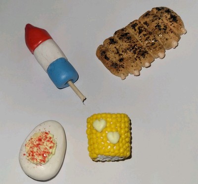 Picnic Food Magnet Set Ribs Deviled Egg Rocket Pop Corn On Cob Realistic
