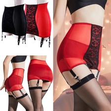 Women High Waist Lace Girdle Garter Suspender 6 Straps Clip Shaping Skirt`