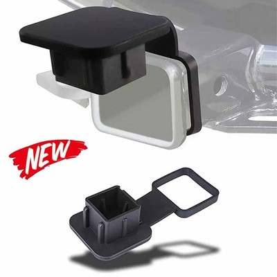 2'' Black Rubber Hitch Receiver Cover Tow Trailer Tube Plug Cap 4-Way Flat Insert