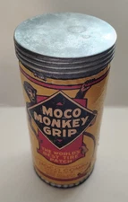 Antique 1919 Moco Monkey Grip The World's Best Tire Patch Tin
