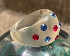 Frosted Patriotic Lucite Crystal Bubble Ring!!! — photo 6