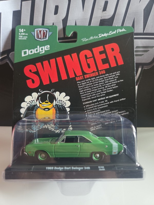 1969 '69 DODGE DART SWINGER  340 R08 AUTO DRIVERS M2 MACHINES DIECAST 2024. B15