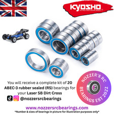 Kyosho Laser SB Dirt Cross Nozzer's RC Complete 20 RS Bearing Set UK Stock ABEC3