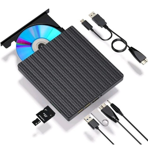 External CD DVD Drive, USB 3.0 Player Burner Writer, for PC Laptop Windows 11 10 - 第 1/4 張圖片