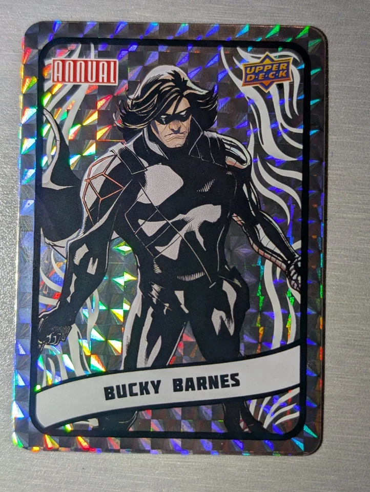 Bucky Barnes 2023-24 UD Marvel Annual Backscatters #B3 Prism Sticker HOLO - Image 2 of 4