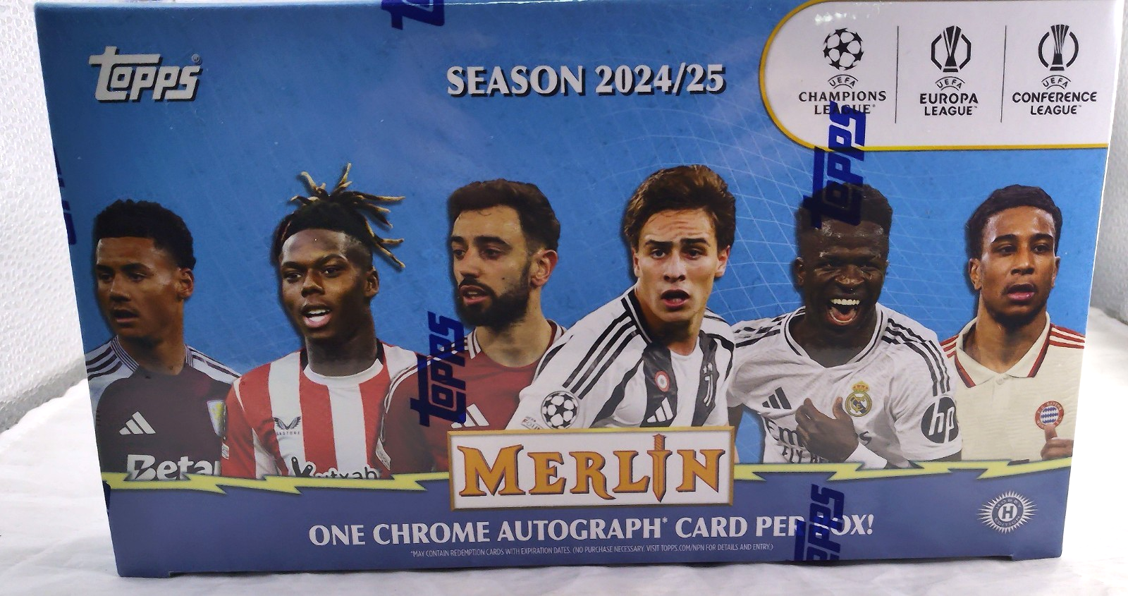 Topps Merlin 2024/25 UEFA Club Competitions UCC Hobby Box: 72 cards+ Chrome Auto