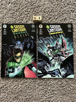 Green Lantern Versus Aliens #1 and 2 Comic Books DC 2000 Some Wear