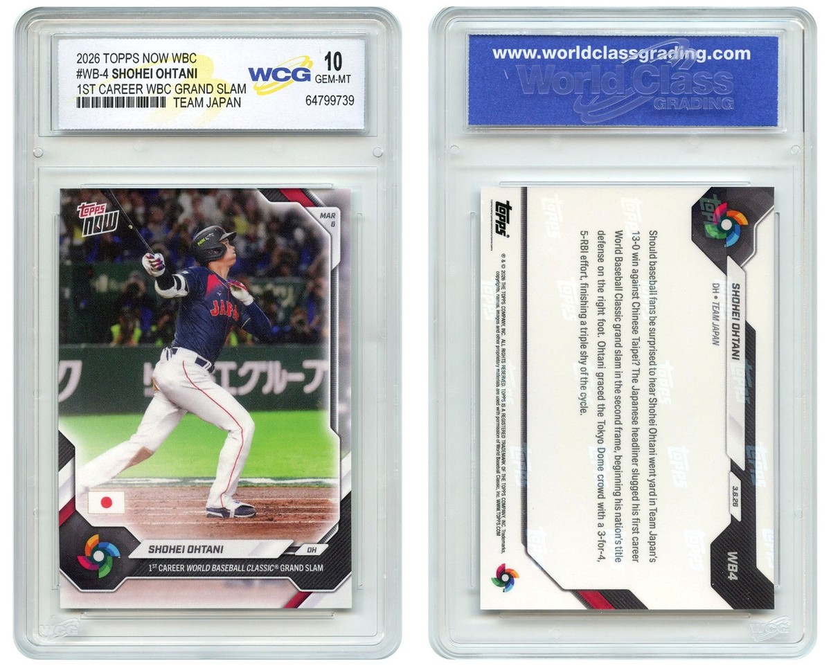 Shohei Ohtani トレーディングカードセット 2026 Topps Now SHOHEI OHTANI 1st Career WBC Grand Slam Card #WB-4