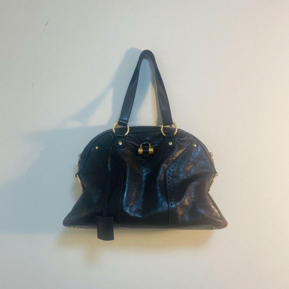 Yves Saint Laurent Muse Tote Bag Dark Brown Leather Vintage YSL Classic Luxury