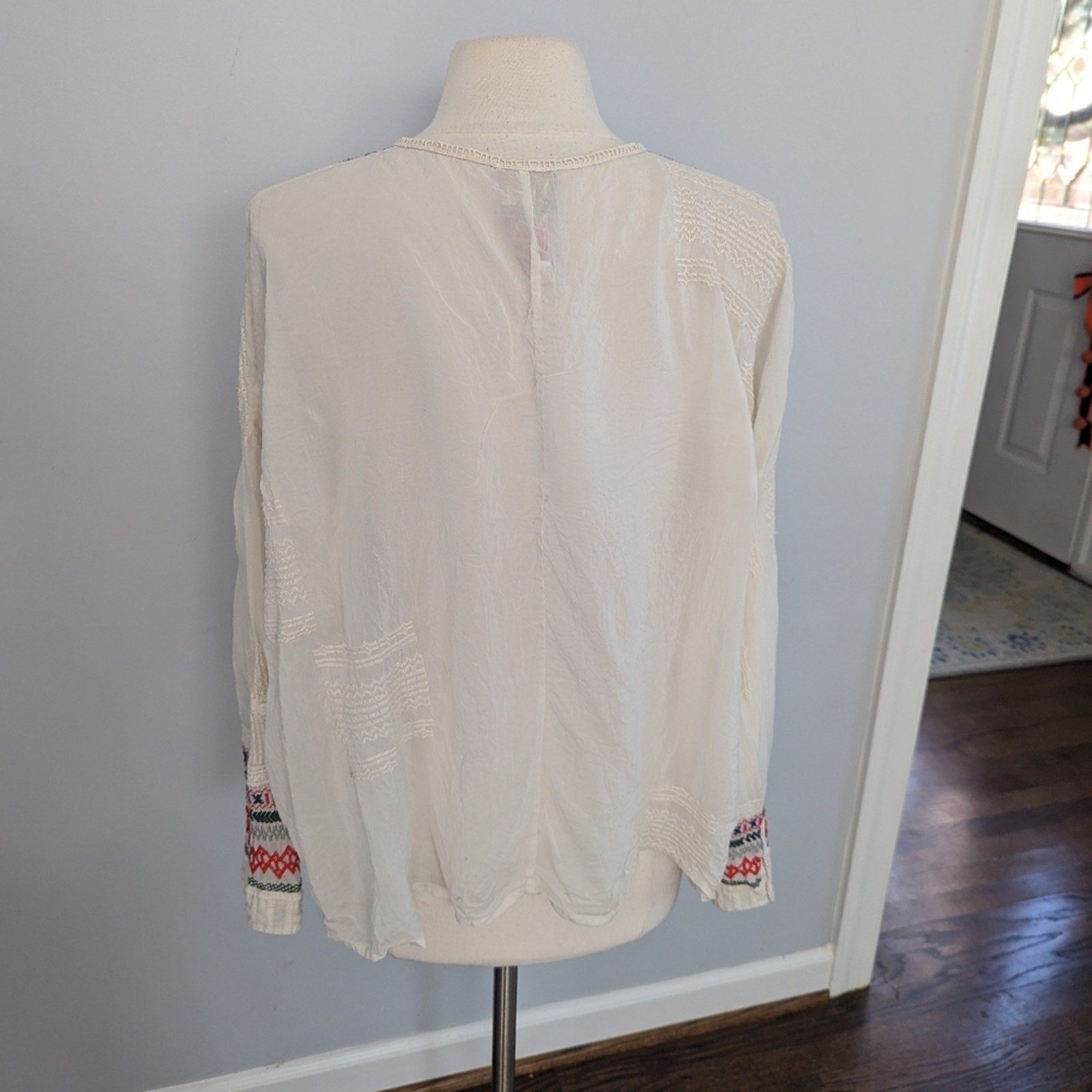 Women's Johnny Was Melvin Button Down Medium Crea… - image 5