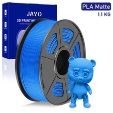 JAYO 1.1KG PLA Matte Blue 1.75mm Filament 3D Non-glossy Neatly Wound Smooth