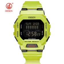 Fashion OHSEN Hombre Male Digital Watches 5ATM Dive Man Mens Sports Green Wristw