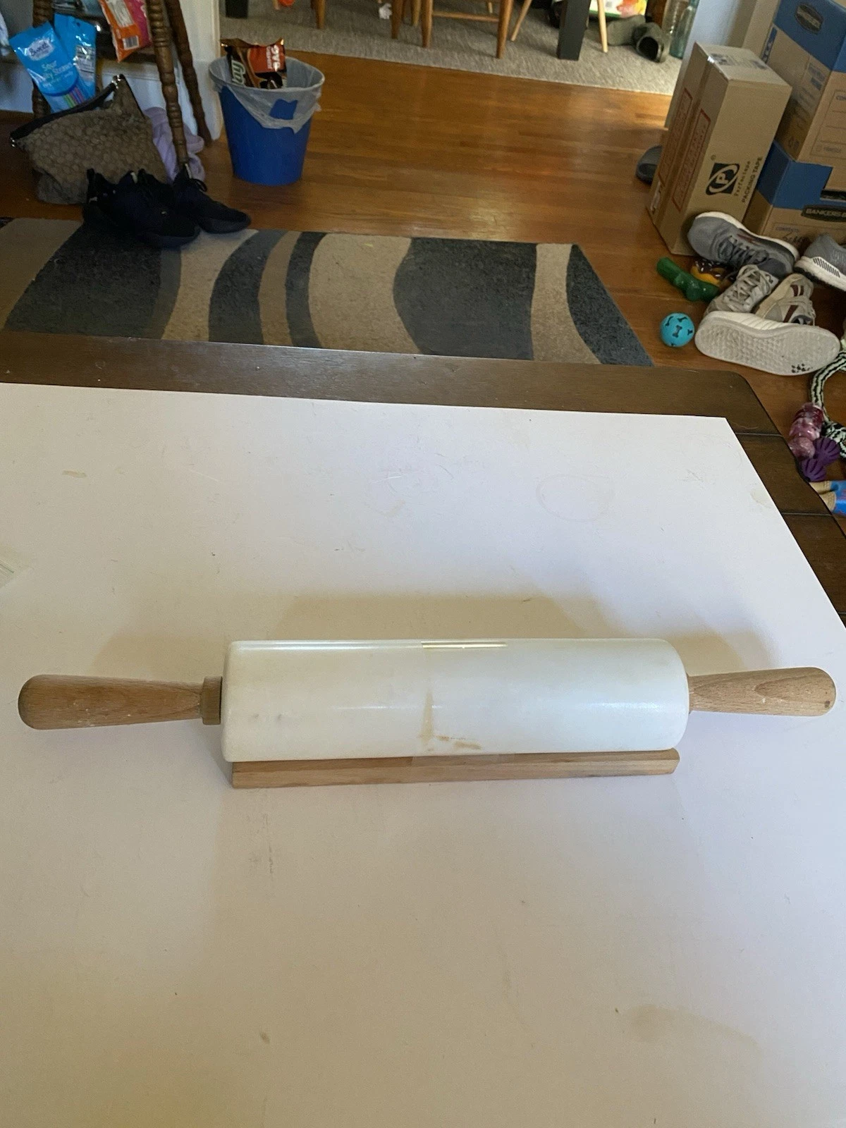 marble rolling pin with stand White Marble By Threshold 10”