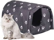 Stray Cats Shelter, Waterproof Outdoor Cat House Foldable Warm Pet Cave for Wint